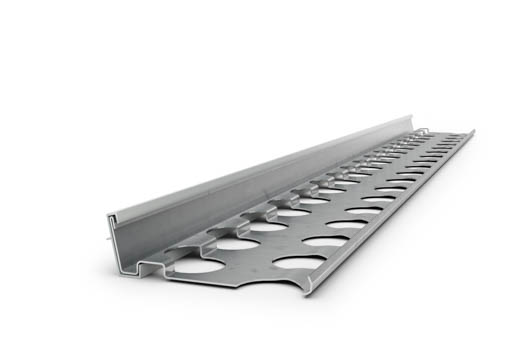 Baukom Sockelprofil Hart-PVC 2,5 mt Weiss verzinktes Stahlblech 20 mm 1271